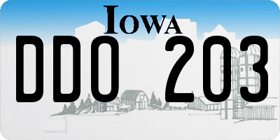 IA license plate DDO203