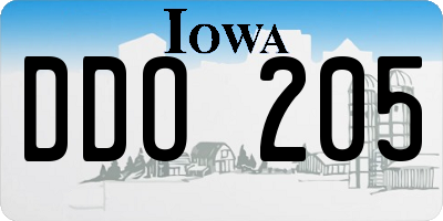 IA license plate DDO205