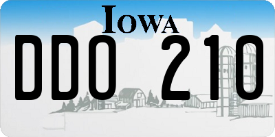 IA license plate DDO210