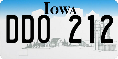 IA license plate DDO212