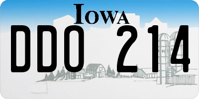 IA license plate DDO214