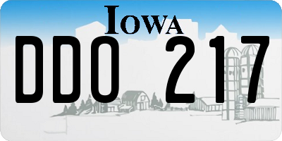 IA license plate DDO217