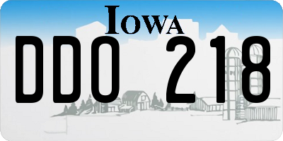 IA license plate DDO218