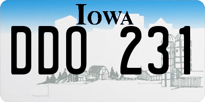 IA license plate DDO231
