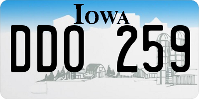 IA license plate DDO259