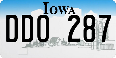 IA license plate DDO287