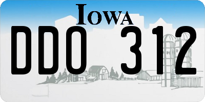IA license plate DDO312