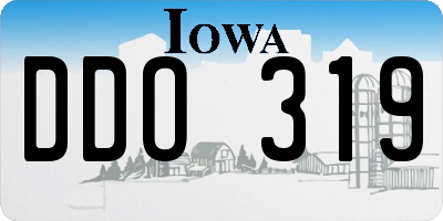 IA license plate DDO319