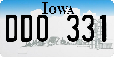 IA license plate DDO331