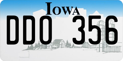 IA license plate DDO356