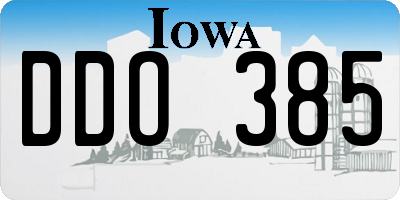 IA license plate DDO385