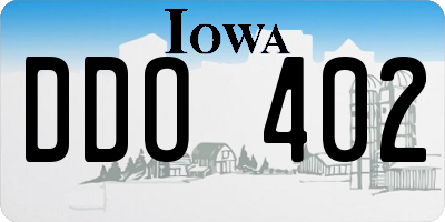 IA license plate DDO402