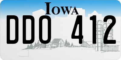 IA license plate DDO412