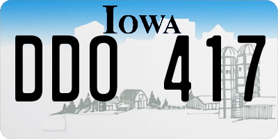 IA license plate DDO417