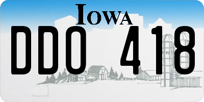 IA license plate DDO418