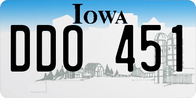 IA license plate DDO451
