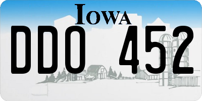IA license plate DDO452