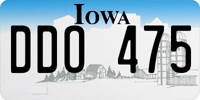IA license plate DDO475