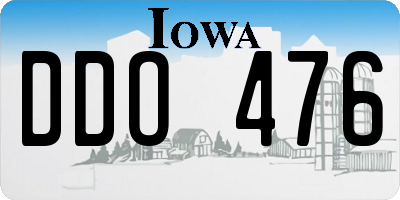 IA license plate DDO476