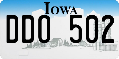 IA license plate DDO502