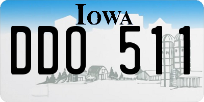 IA license plate DDO511
