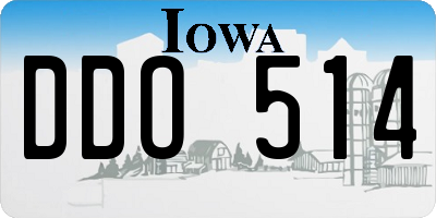 IA license plate DDO514