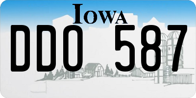 IA license plate DDO587