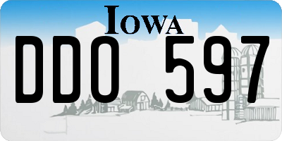 IA license plate DDO597