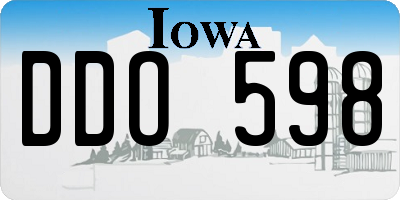 IA license plate DDO598