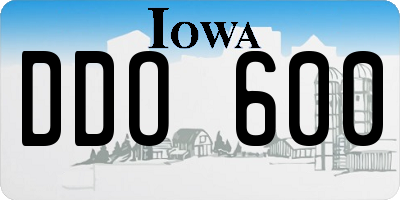 IA license plate DDO600