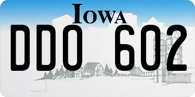 IA license plate DDO602