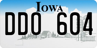 IA license plate DDO604