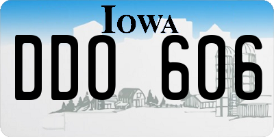 IA license plate DDO606