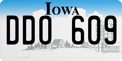 IA license plate DDO609