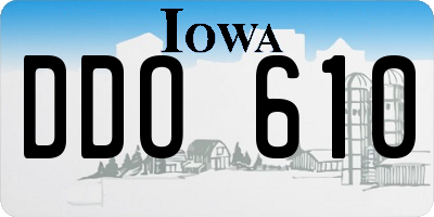 IA license plate DDO610