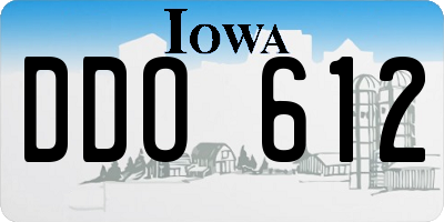 IA license plate DDO612