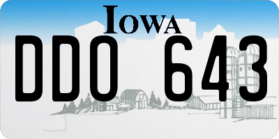 IA license plate DDO643