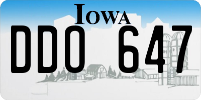 IA license plate DDO647