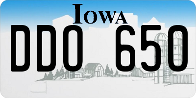 IA license plate DDO650