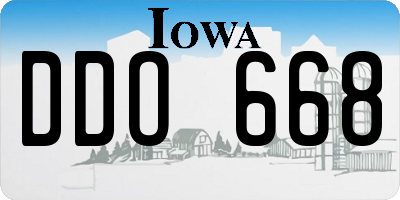 IA license plate DDO668