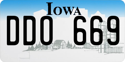 IA license plate DDO669