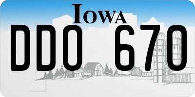 IA license plate DDO670