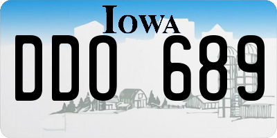 IA license plate DDO689