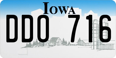 IA license plate DDO716