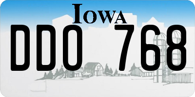 IA license plate DDO768