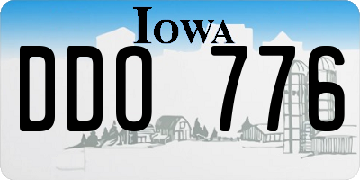 IA license plate DDO776