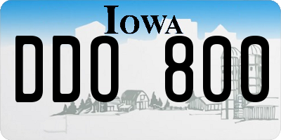 IA license plate DDO800