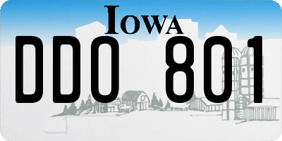 IA license plate DDO801