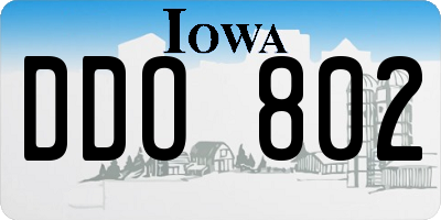 IA license plate DDO802