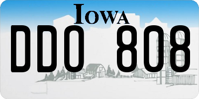 IA license plate DDO808